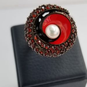 Almadine Garnet & Sterling Silver Ring
